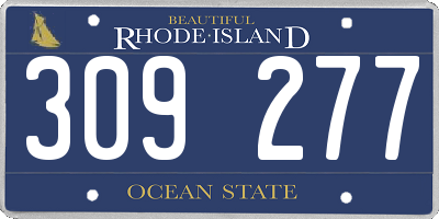 RI license plate 309277