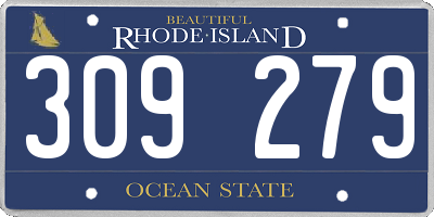 RI license plate 309279