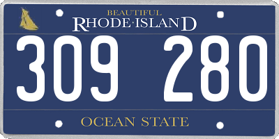 RI license plate 309280
