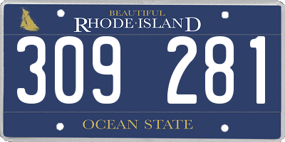 RI license plate 309281