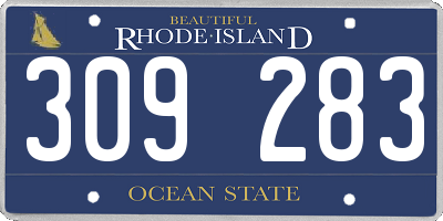 RI license plate 309283