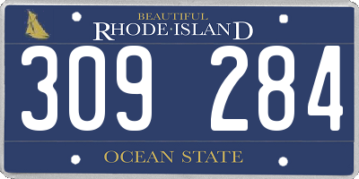 RI license plate 309284
