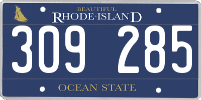 RI license plate 309285