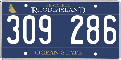 RI license plate 309286