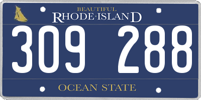 RI license plate 309288