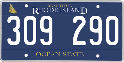 RI license plate 309290