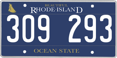 RI license plate 309293