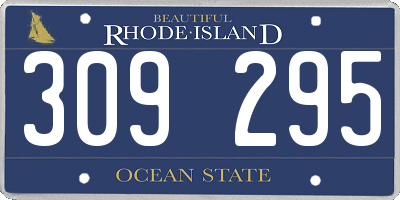 RI license plate 309295