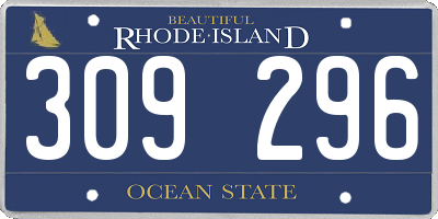 RI license plate 309296