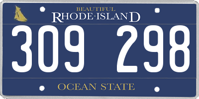 RI license plate 309298