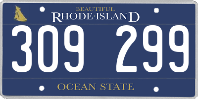 RI license plate 309299