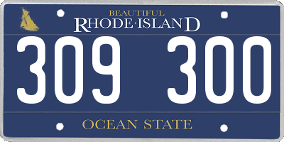 RI license plate 309300