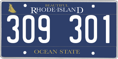 RI license plate 309301