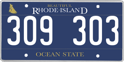 RI license plate 309303