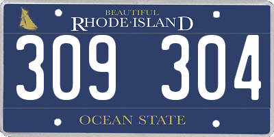 RI license plate 309304