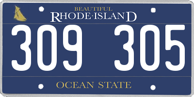 RI license plate 309305