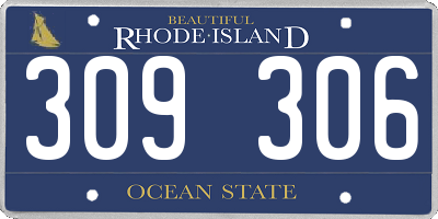 RI license plate 309306