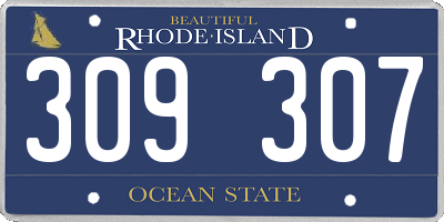 RI license plate 309307