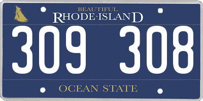 RI license plate 309308