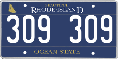 RI license plate 309309