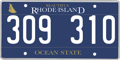 RI license plate 309310