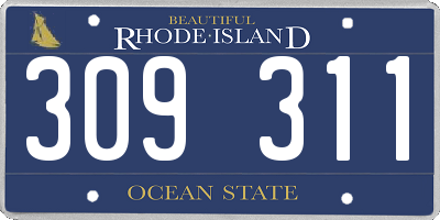 RI license plate 309311