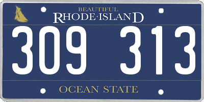 RI license plate 309313