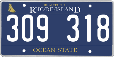 RI license plate 309318