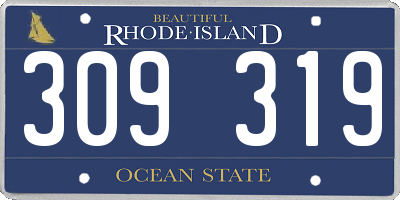 RI license plate 309319