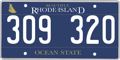RI license plate 309320