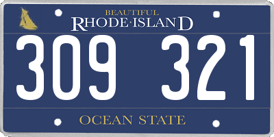 RI license plate 309321