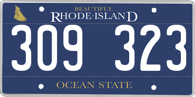 RI license plate 309323