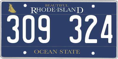 RI license plate 309324