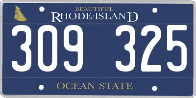 RI license plate 309325