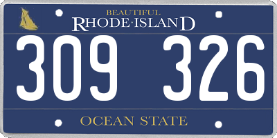 RI license plate 309326