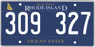 RI license plate 309327