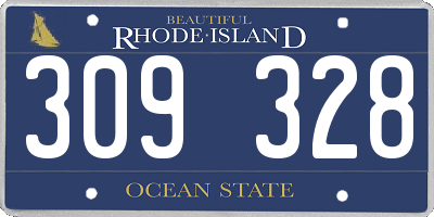 RI license plate 309328