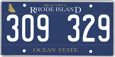 RI license plate 309329