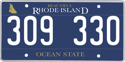 RI license plate 309330
