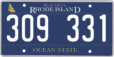 RI license plate 309331