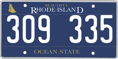 RI license plate 309335