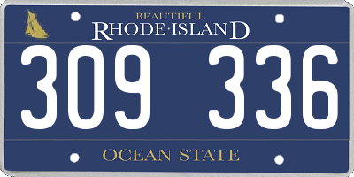 RI license plate 309336