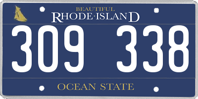 RI license plate 309338