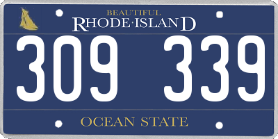 RI license plate 309339