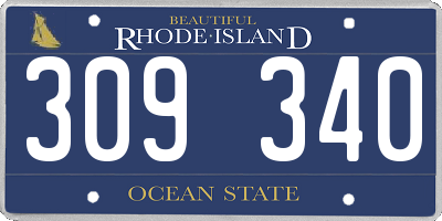RI license plate 309340