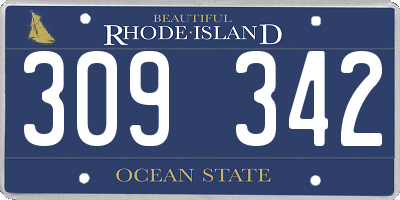 RI license plate 309342