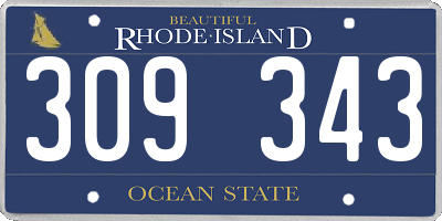 RI license plate 309343