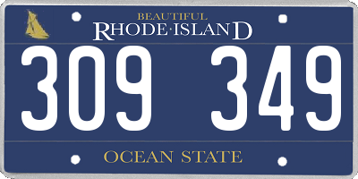 RI license plate 309349