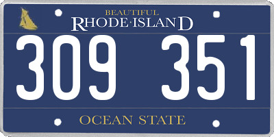 RI license plate 309351