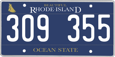 RI license plate 309355